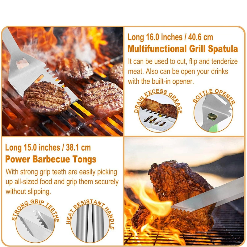 26PCS Grilling Tools Set Grill Accessories Set Outdoor Grill Utensils Set